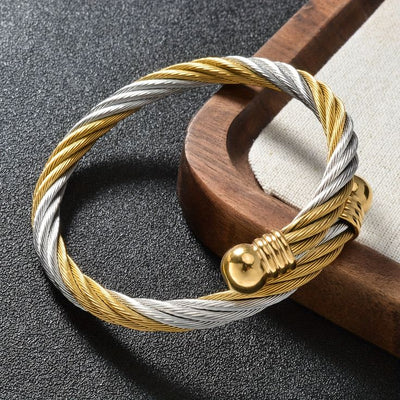 Gold Bracelet for men , Adjustable Kada Cuff Wrist
