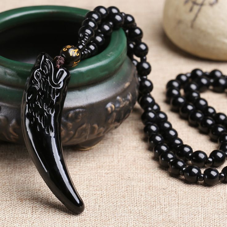 Wolf Tooth Pendant for Men Couple Necklace Natural Energy Stone Crystal